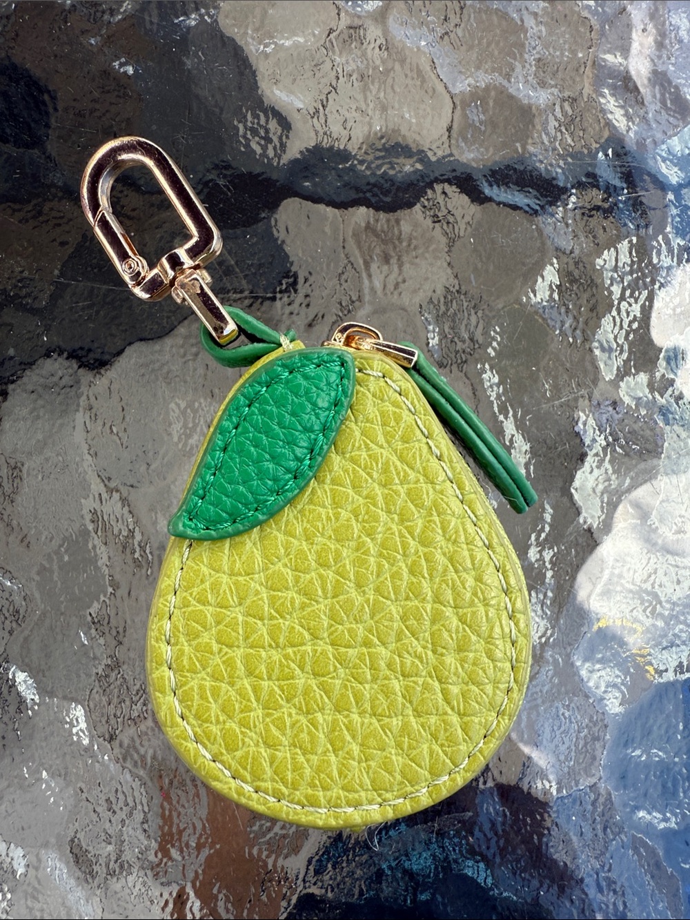 Green Pear Leather Keychain Pouch - Women Accessories